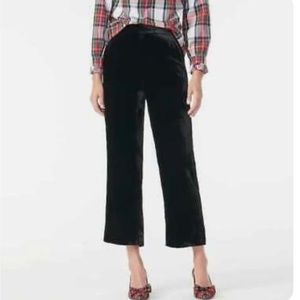 J. Crew Peyton pull-on crushed velvet cropped wide leg pants